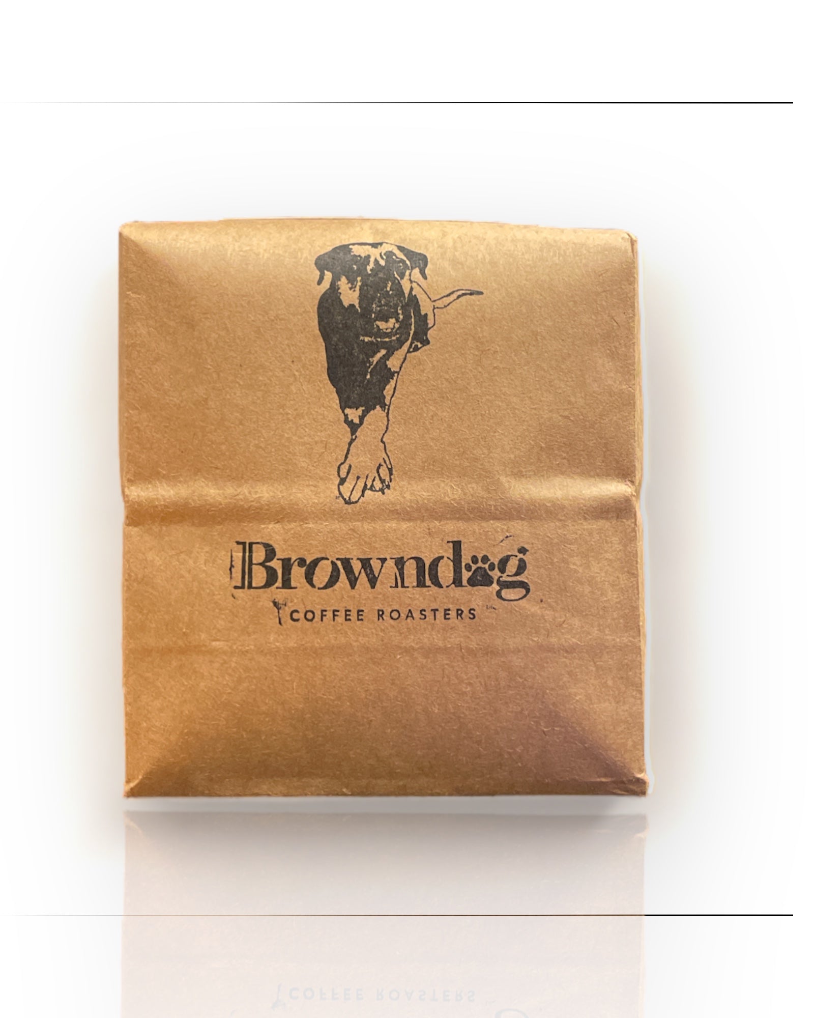 Decaf roasted coffee in a compostable - paper Bag